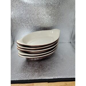 5 Brown Syscoware Individual Baking Au Gratin Casserole  Dish Handles 91342 USA